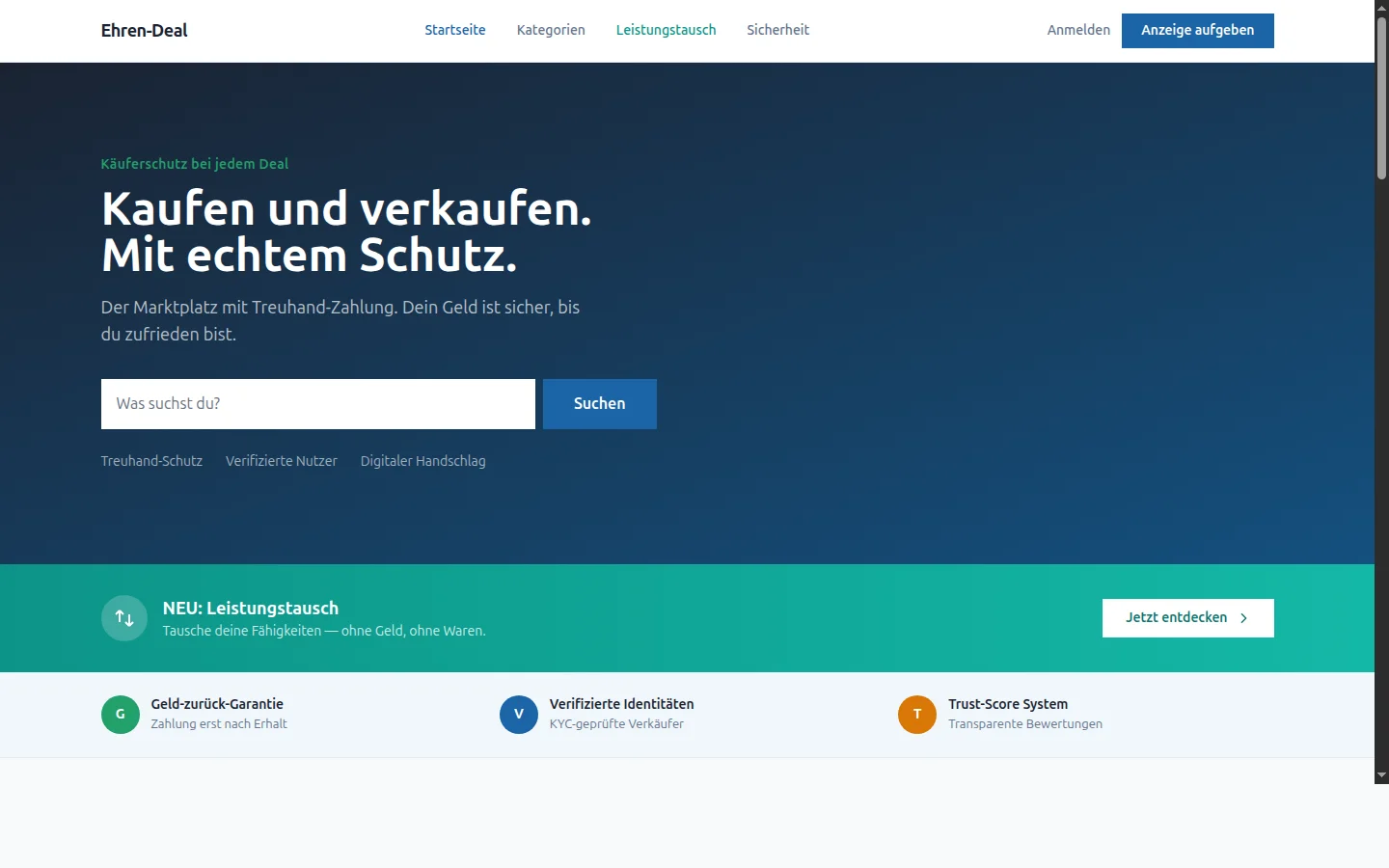 Screenshot von Ehren-Deal